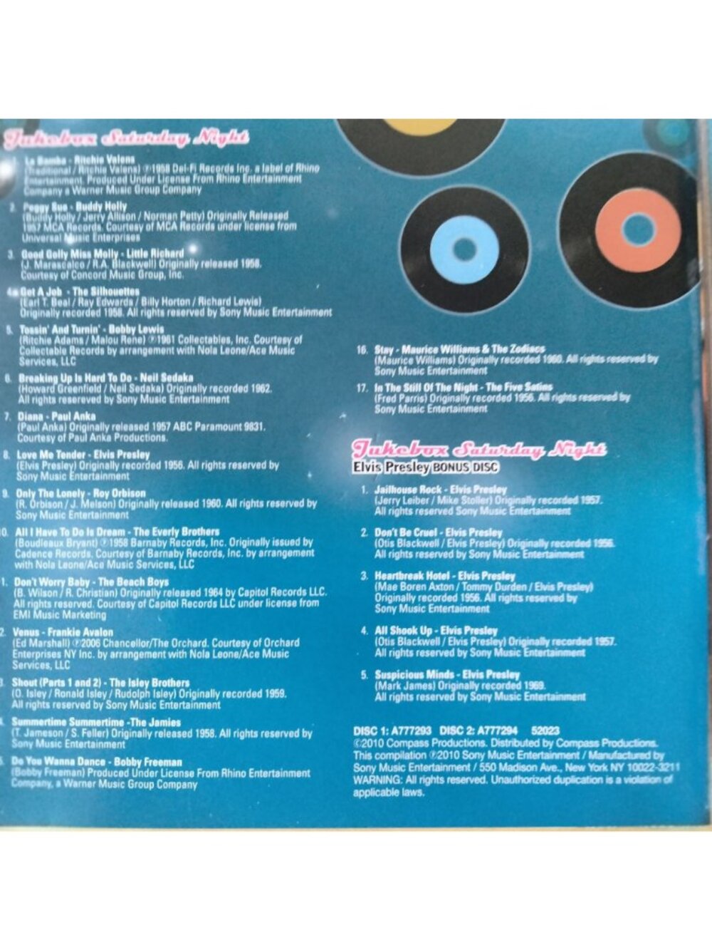 Jukebox Saturday Night CD Set With Elvis Presley Bonus Disc 2010 - Picture 12 of 12